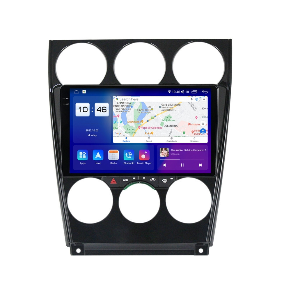 Navigatie dedicata cu Android Mazda 6 2002 - 2008, 8GB RAM, Radio GPS Dual Zone, Display 2K QLED 9.5