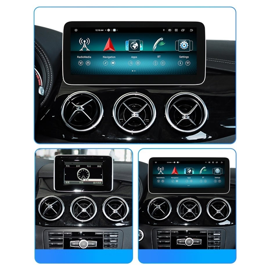 Navigatie dedicata cu Android Mercedes B-Class W246 2015 - 2018 cu navigatie NTG 5 / 5.1, 6GB RAM, Radio GPS Dual Zone, Display QLED 12.3