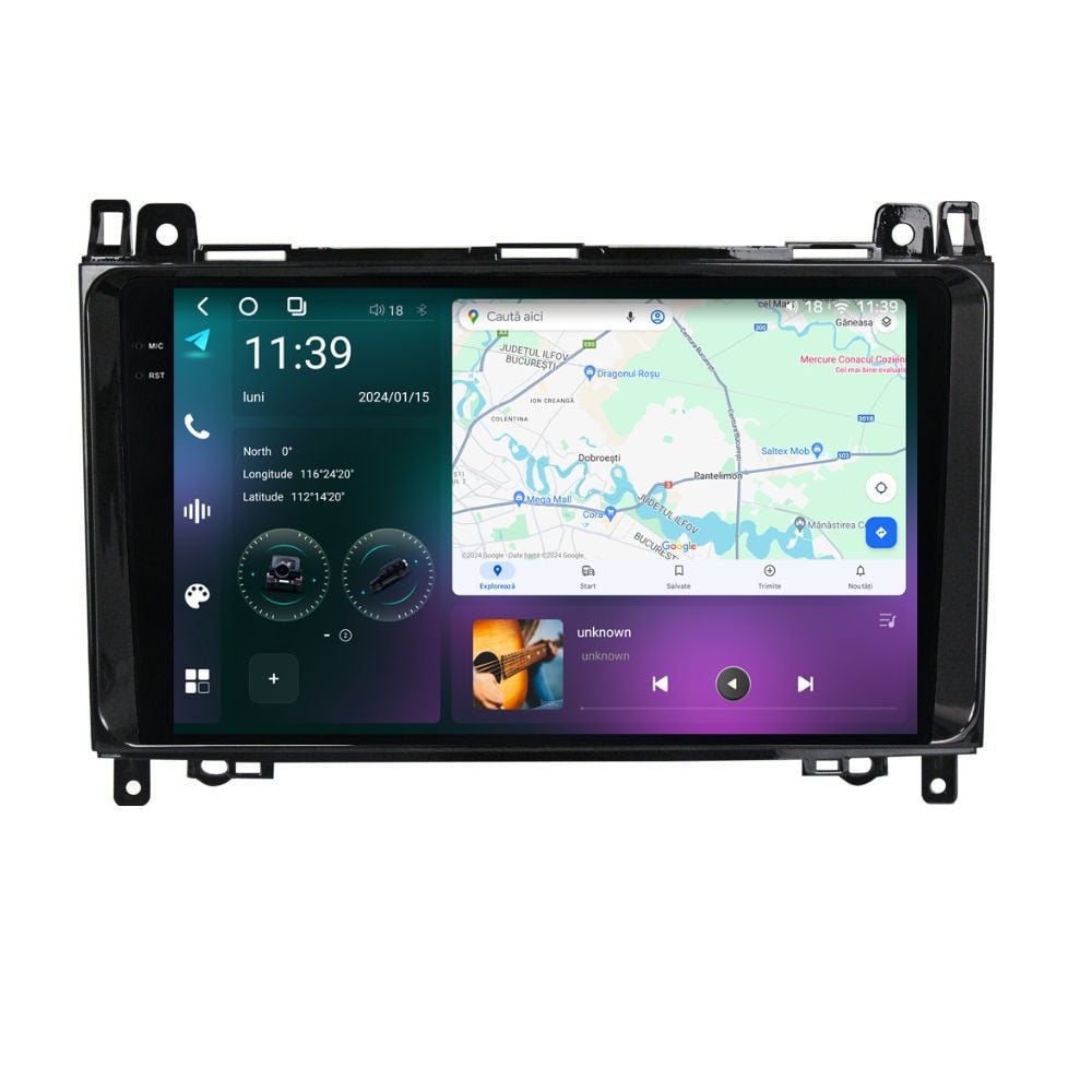 Navigatie dedicata cu Android Mercedes Sprinter 2006 - 2018, 12GB RAM, Radio GPS Dual Zone, Display 2K QLED 9.5