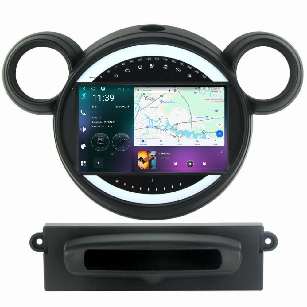 Navigatie dedicata cu Android Mini Countryman / Paceman (R60, R61) 2010 - 2017, 12GB RAM, Radio GPS Dual Zone, Display 2K QLED 9.5