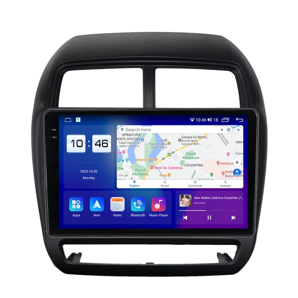 Navigatie dedicata cu Android Mitsubishi ASX 2016 - 2019, 4GB RAM, Radio GPS Dual Zone, Display 2K QLED 9.5