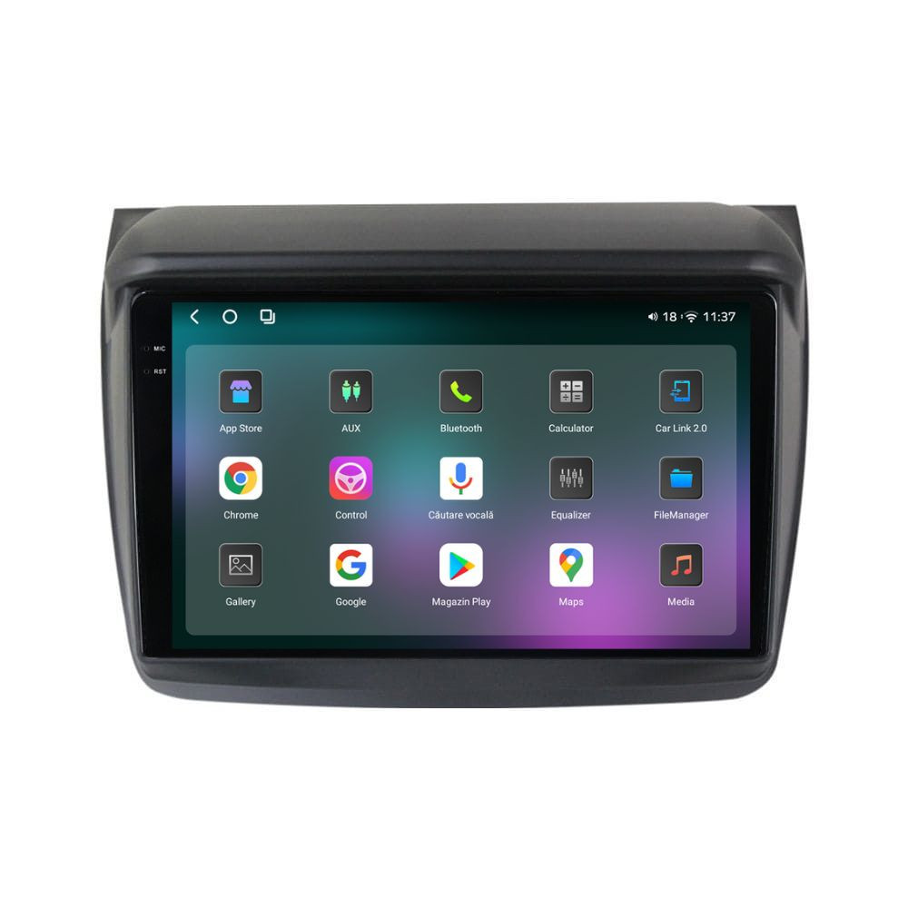 Navigatie dedicata cu Android Mitsubishi L200 2005 - 2015, 12GB RAM, Radio GPS Dual Zone, Display 2K QLED 9.5