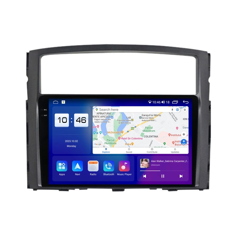 Navigatie dedicata cu Android Mitsubishi Pajero IV 2006 - 2018, 8GB RAM, Radio GPS Dual Zone, Display 2K QLED 9.5