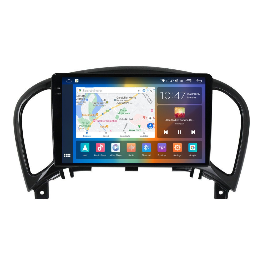 Navigatie dedicata cu Android Nissan Juke 2010 - 2019, 4GB RAM, Radio GPS Dual Zone, Display 2K QLED 9.5