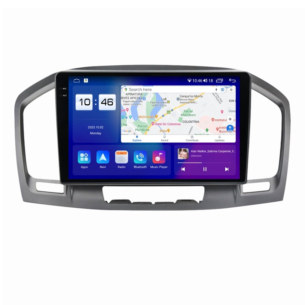 Navigatie dedicata cu Android Opel Insignia A 2008 - 2013, 4GB RAM, Radio GPS Dual Zone, Display 2K QLED 9.5