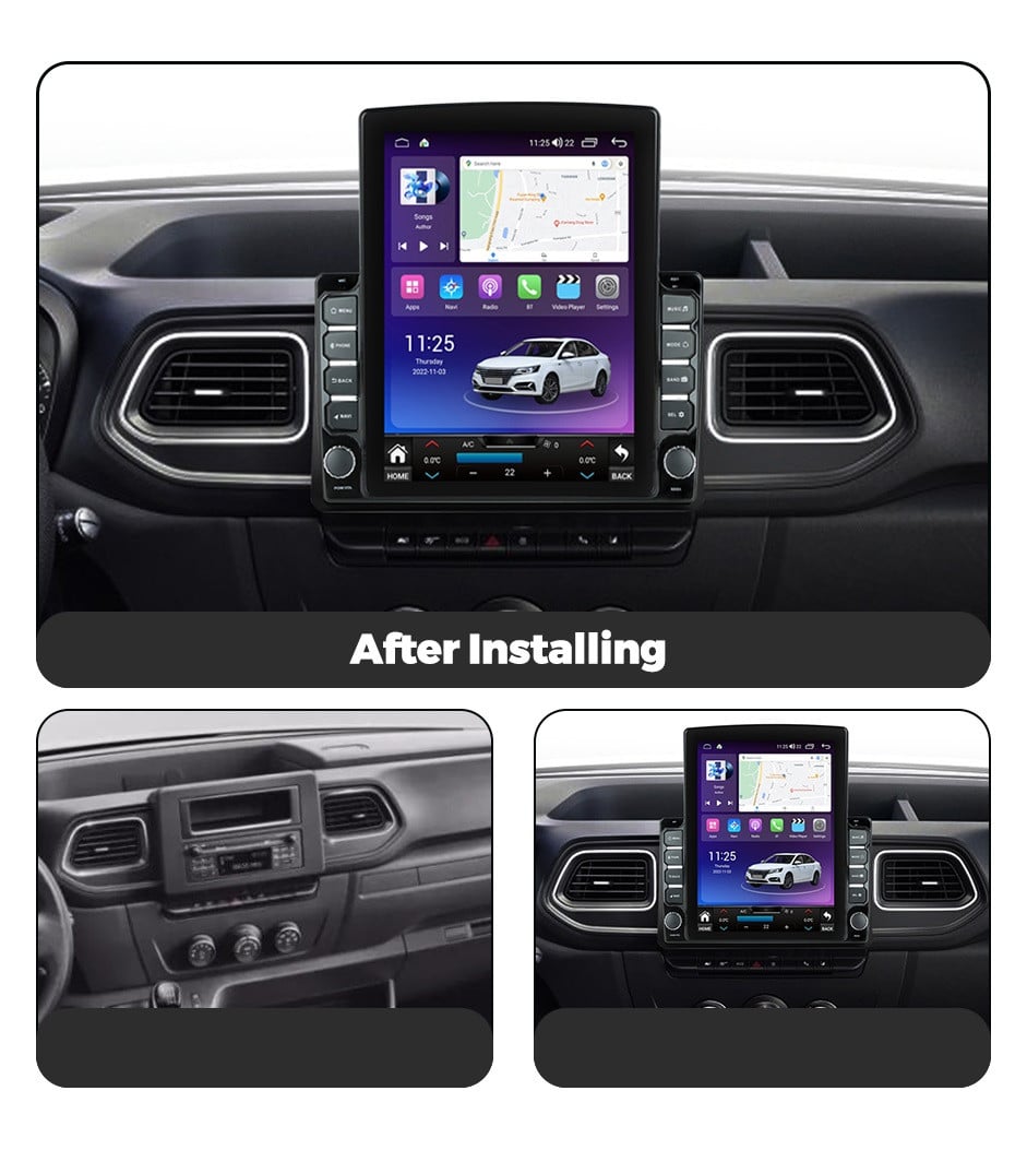 Navigatie dedicata cu Android Opel Movano B 2020 - 2022, 4GB RAM, Radio GPS Dual Zone, Touchscreen IPS 9.7