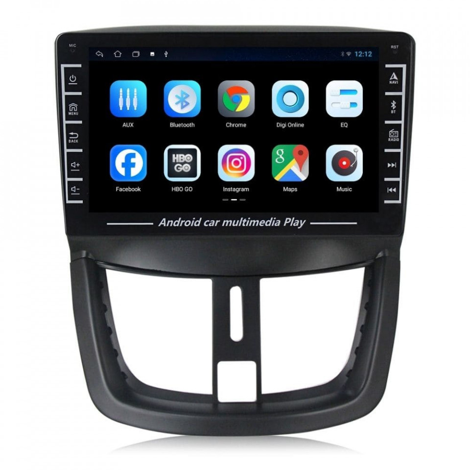 Navigatie dedicata cu Android Peugeot 206+ 2009 - 2014, 1GB RAM, Radio GPS Dual Zone, Display HD IPS 8