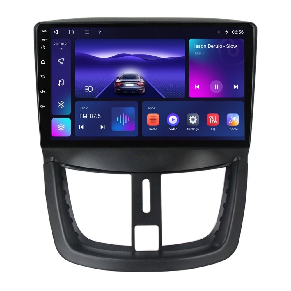 Navigatie dedicata cu Android Peugeot 207 2006 - 2015, 3GB RAM, Radio GPS Dual Zone, Display HD QLED 9