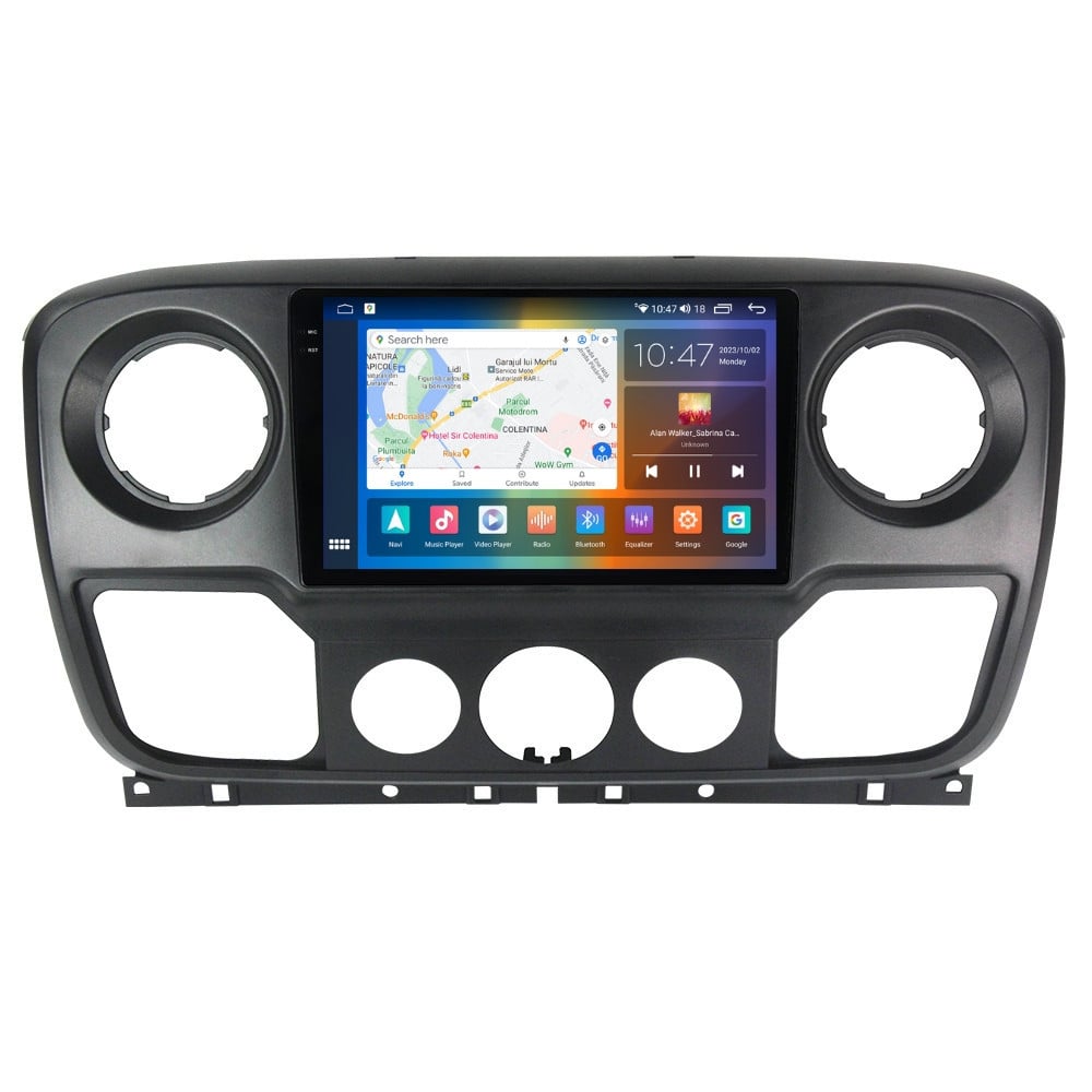 Navigatie dedicata cu Android Renault Master III 2010 - 2019, 4GB RAM, Radio GPS Dual Zone, Display 2K QLED 10.36