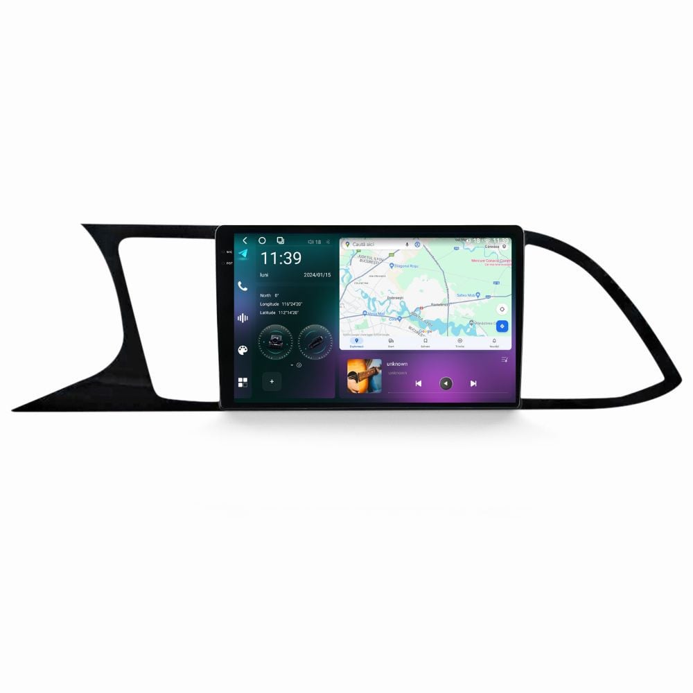 Navigatie dedicata cu Android Seat Leon 5F 2013 - 2020, 12GB RAM, Radio GPS Dual Zone, Display 2K QLED 9.5