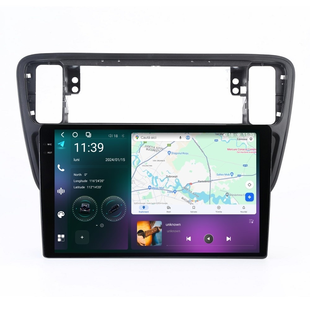 Navigatie dedicata cu Android Seat Mii 2011 - 2019, 12GB RAM, Radio GPS Dual Zone, Display 2K QLED 9.5