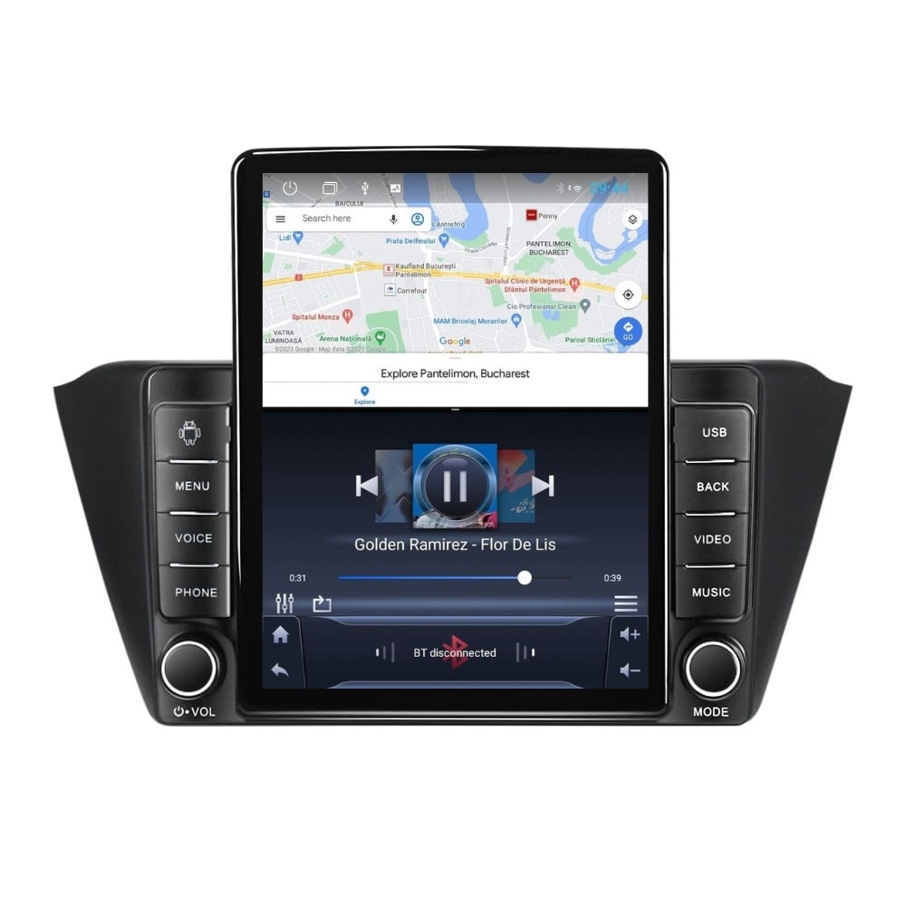 Navigatie dedicata cu Android Skoda Fabia III 2014 - 2021, 2GB RAM, Radio GPS Dual Zone, Touchscreen IPS 9.7" HD tip Tesla, Internet Wi-Fi, Bluetooth, MirrorLink, USB - Imagine 3
