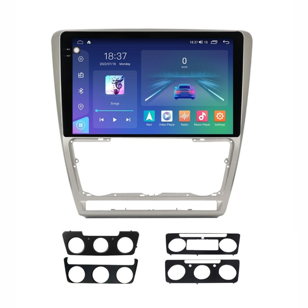 Navigatie dedicata cu Android Skoda Octavia II 2004 - 2013, gri, 4GB RAM, Radio GPS Dual Zone, Display 2K QLED 10.36