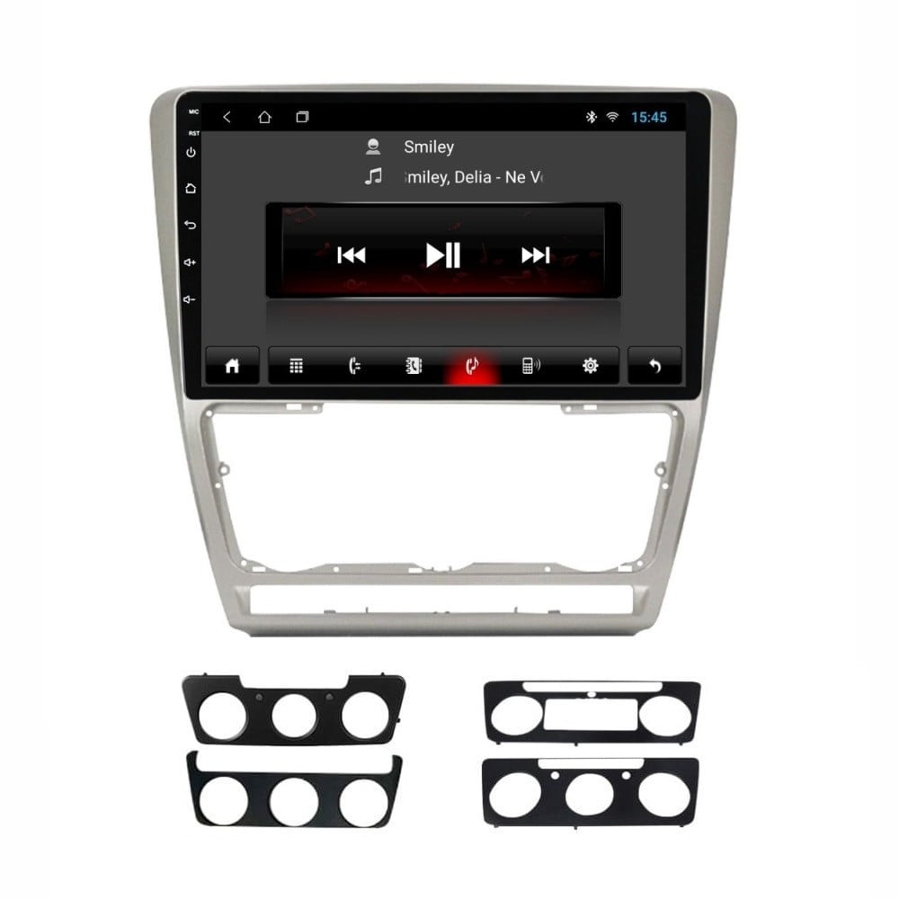 Navigatie dedicata cu Android Skoda Octavia II 2009 - 2013, gri, 2GB RAM, Radio GPS Dual Zone, Display HD IPS 10