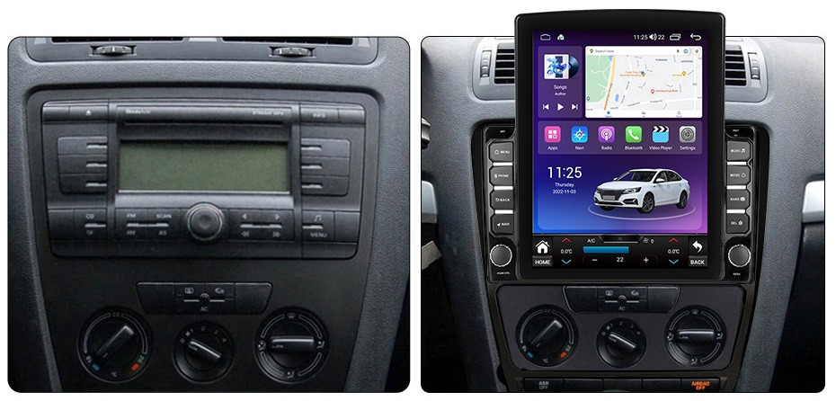 Navigatie dedicata cu Android Skoda Octavia II 2009 - 2013, negru, 8GB RAM, Radio GPS Dual Zone, Touchscreen IPS 9.7