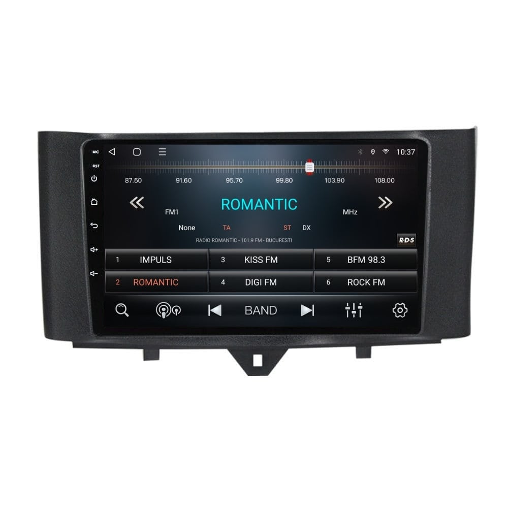 Navigatie dedicata cu Android Smart Fortwo 2011 - 2014, 3GB RAM, Radio GPS Dual Zone, Display HD QLED 9