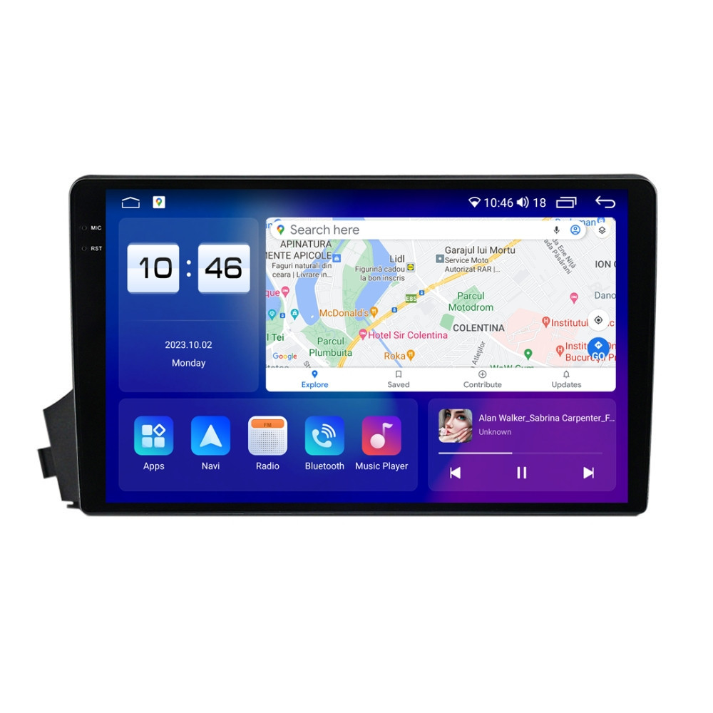 Navigatie dedicata cu Android Ssangyong Kyron 2005 - 2011, 8GB RAM, Radio GPS Dual Zone, Display 2K QLED 9.5