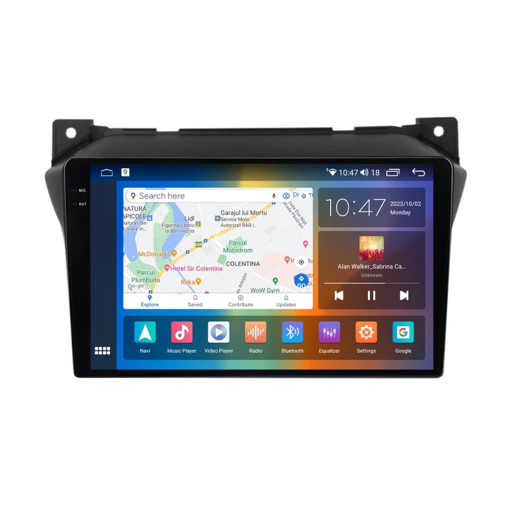 Navigatie dedicata cu Android Suzuki Alto VII 2009 - 2016, 8GB RAM, Radio GPS Dual Zone, Display 2K QLED 9.5