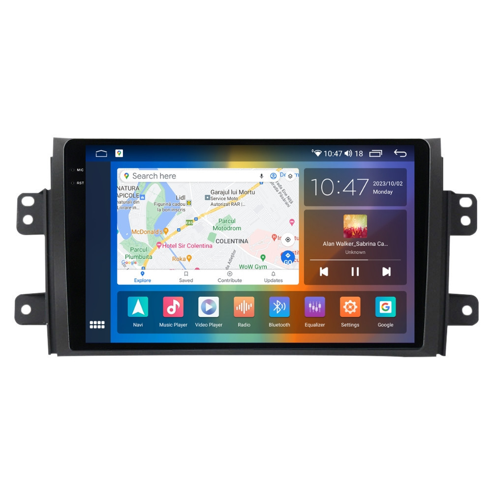 Navigatie dedicata cu Android Suzuki SX4 2006 - 2014, 4GB RAM, Radio GPS Dual Zone, Display 2K QLED 9.5