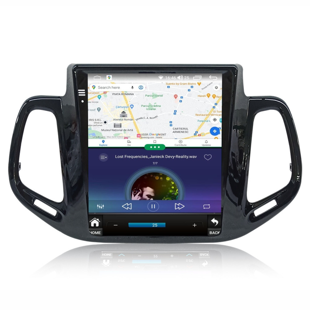 Navigatie dedicata cu Android tip tesla Jeep Compass II dupa 2016, 4GB RAM, Radio GPS Dual Zone, Touchscreen IPS 9.7