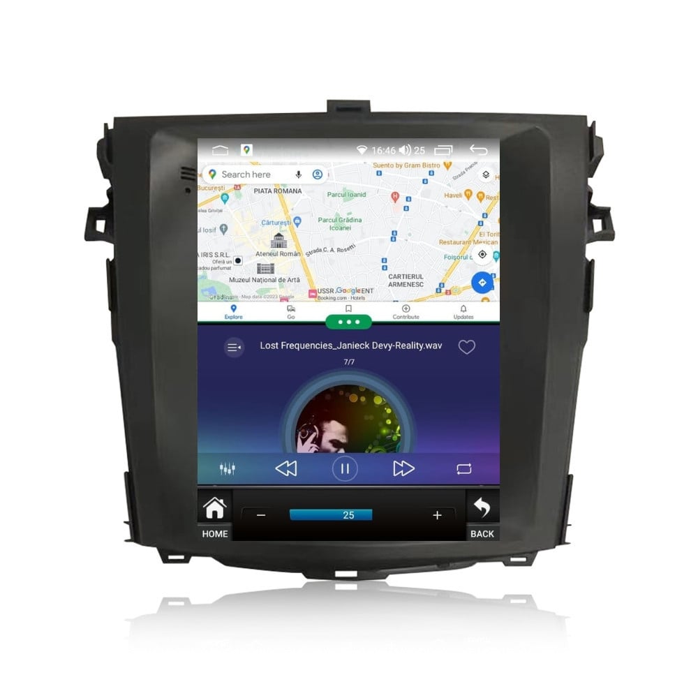 Navigatie dedicata cu Android tip tesla Toyota Corolla 2007 - 2013, 4GB RAM, Radio GPS Dual Zone, Touchscreen IPS 9.7