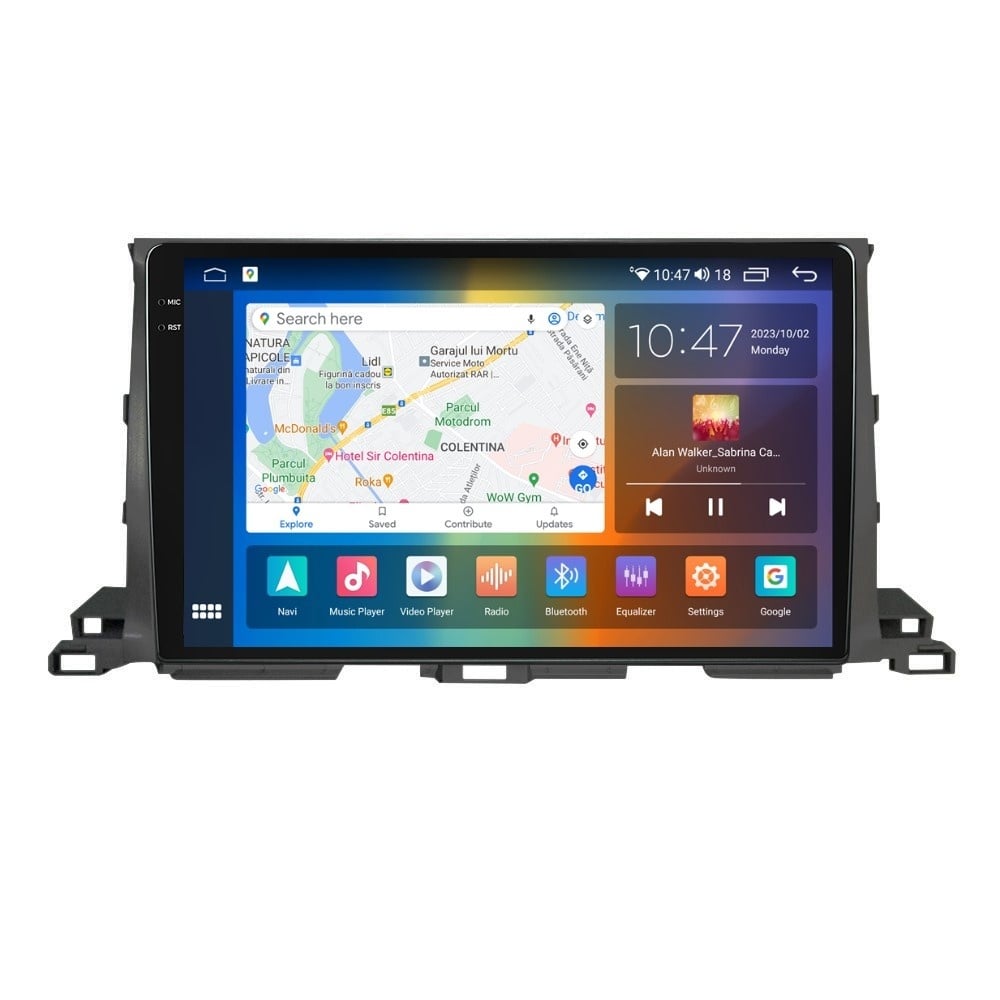 Navigatie dedicata cu Android Toyota Highlander 2013 - 2021, 4GB RAM, Radio GPS Dual Zone, Display 2K QLED 10.36