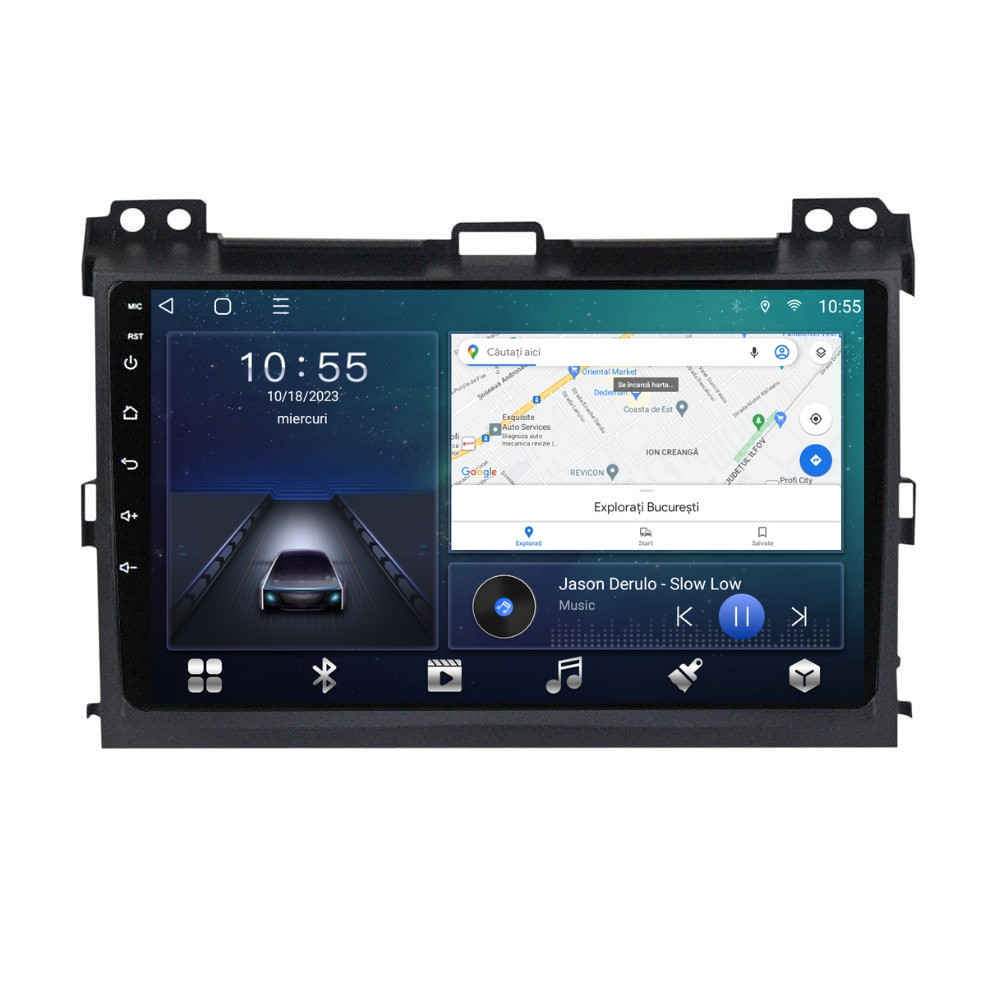 Navigatie dedicata cu Android Toyota Land Cruiser Prado J120 2002 - 2010, 2GB RAM, Radio GPS Dual Zone, Display HD QLED 9