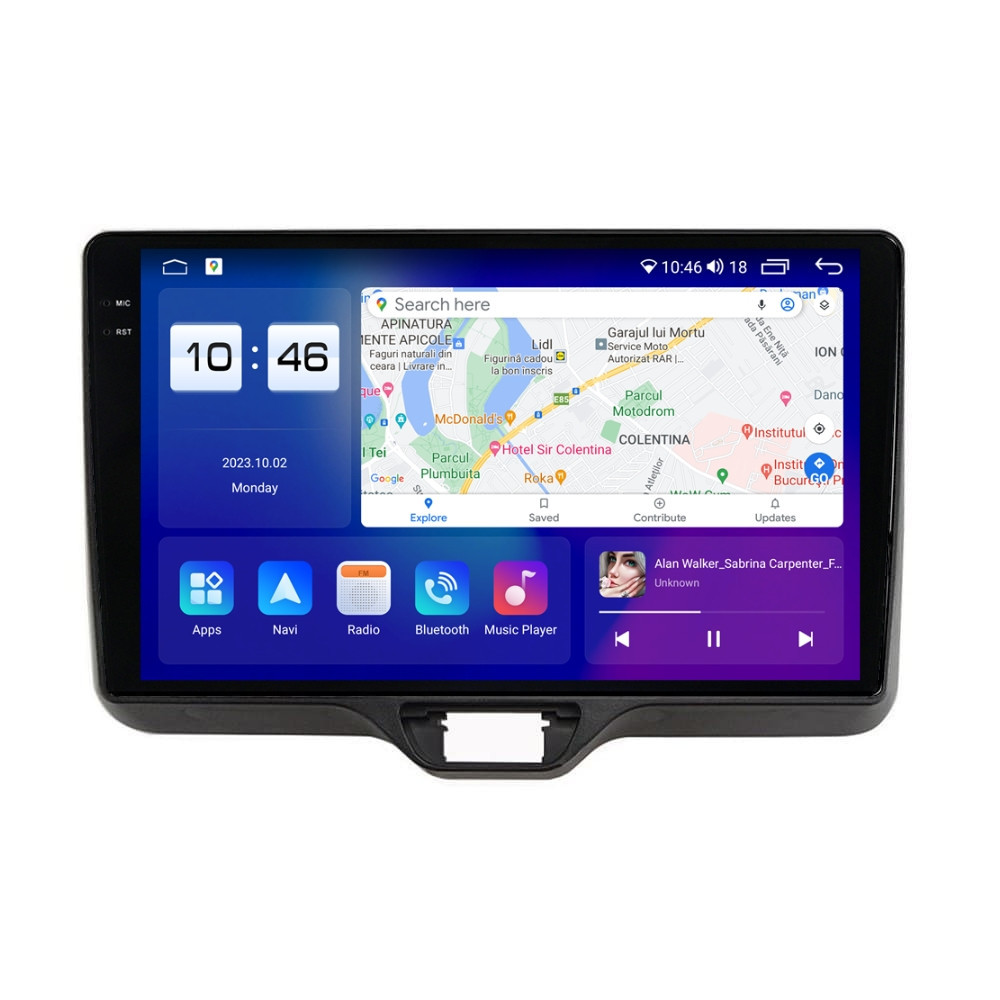 Navigatie dedicata cu Android Toyota Yaris P21 dupa 2020, 4GB RAM, Radio GPS Dual Zone, Display 2K QLED 10.36