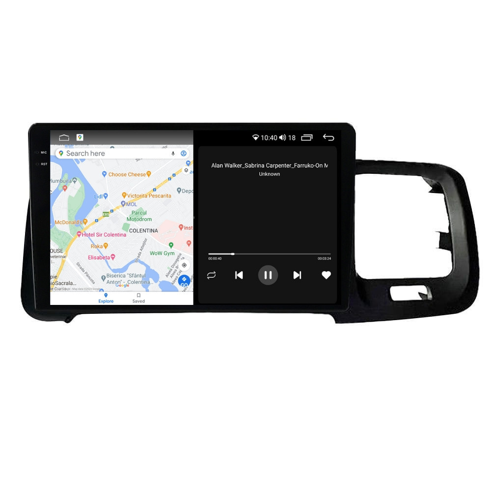 Navigatie dedicata cu Android Volvo S60 II / V60 I 2014 - 2018, 4GB RAM, Radio GPS Dual Zone, Display 2K QLED 9.5