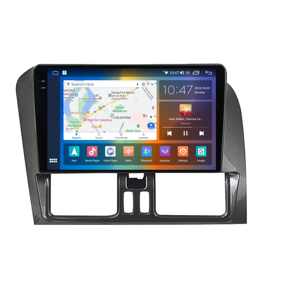 Navigatie dedicata cu Android Volvo XC60 I 2008 - 2013, 8GB RAM, Radio GPS Dual Zone, Display 2K QLED 9.5