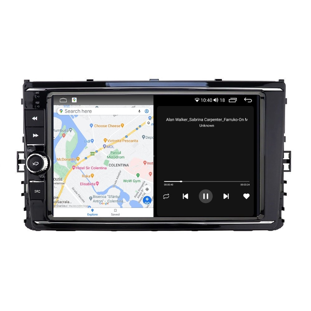 Navigatie dedicata cu Android VW Multivan T6 2020 - 2021, 4GB RAM, Radio GPS Dual Zone, Display 2K QLED 9.5\'\' Touchscreen, Internet Wi-Fi si slot SIM 4G, Bluetooth, MirrorLink, USB, Waze - 3 | YEO