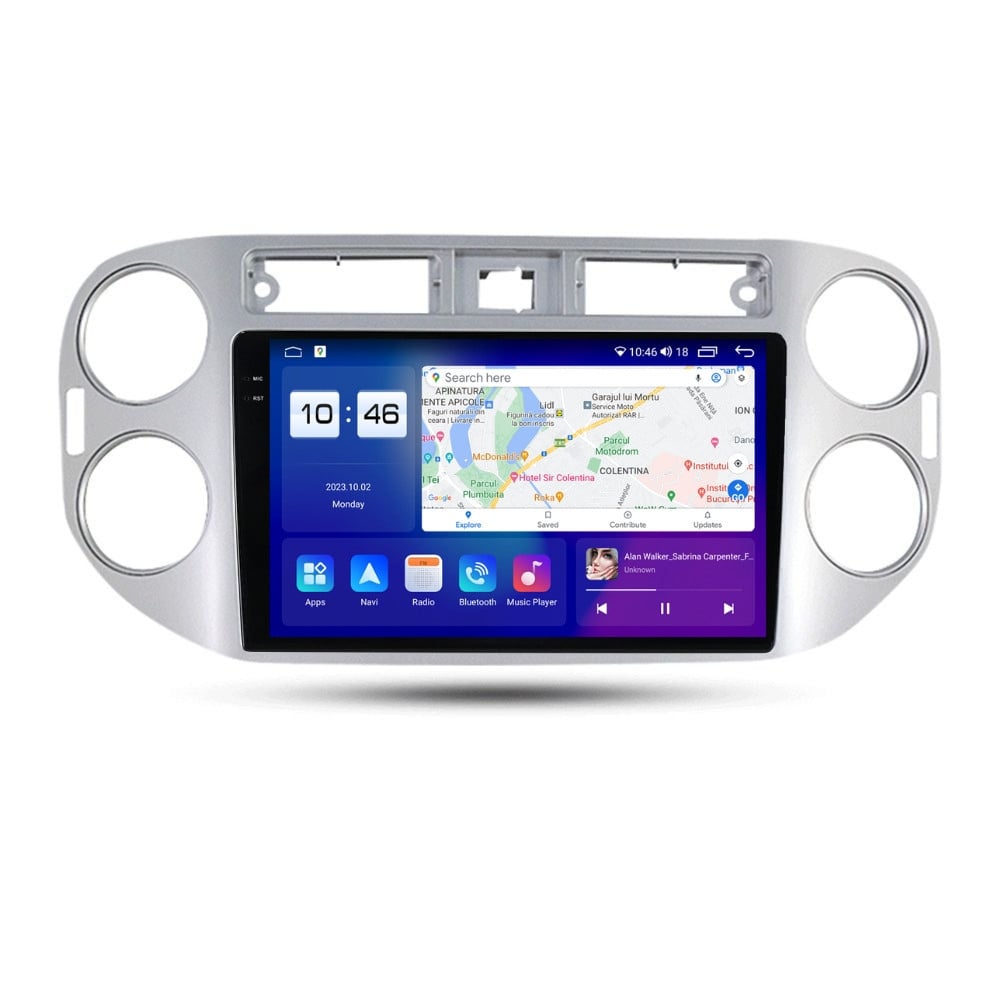 Navigatie dedicata cu Android VW Tiguan I 2007 - 2012, 4GB RAM, Radio GPS Dual Zone, Display 2K QLED 9.5