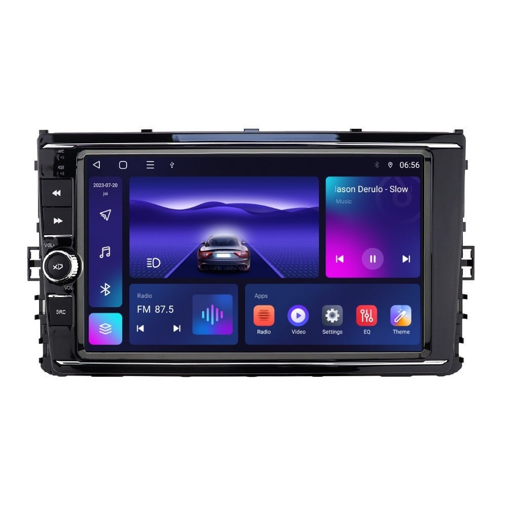 Navigatie dedicata cu Android VW Transporter / Caravelle dupa 2020, 2GB RAM, Radio GPS Dual Zone, Display HD QLED 9\'\' Touchscreen, Internet Wi-Fi si slot SIM 4G, Bluetooth, MirrorLink, USB, Waze - 1 | YEO