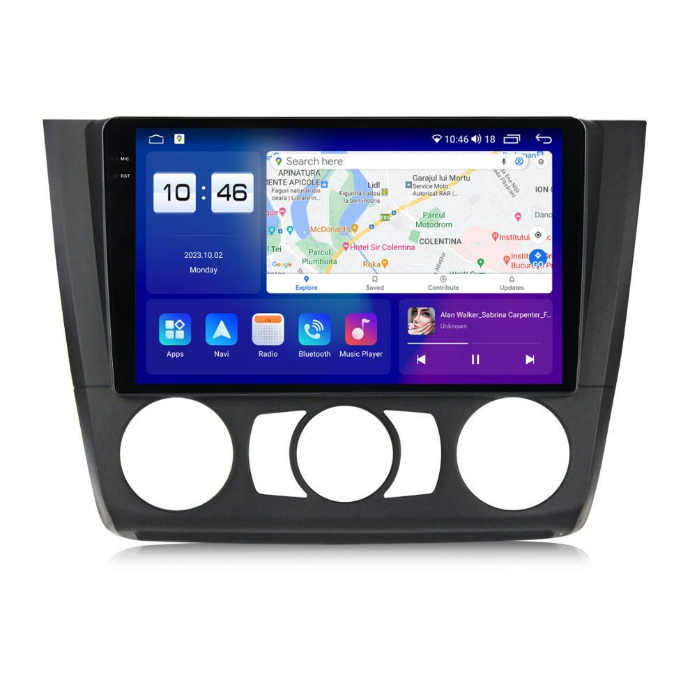 Navigatie dedicata cu Android BMW Seria 1 (E81 / E87) 2007 - 2013, clima manuala, 8GB RAM, Radio GPS Dual Zone, Display 2K QLED 9.5