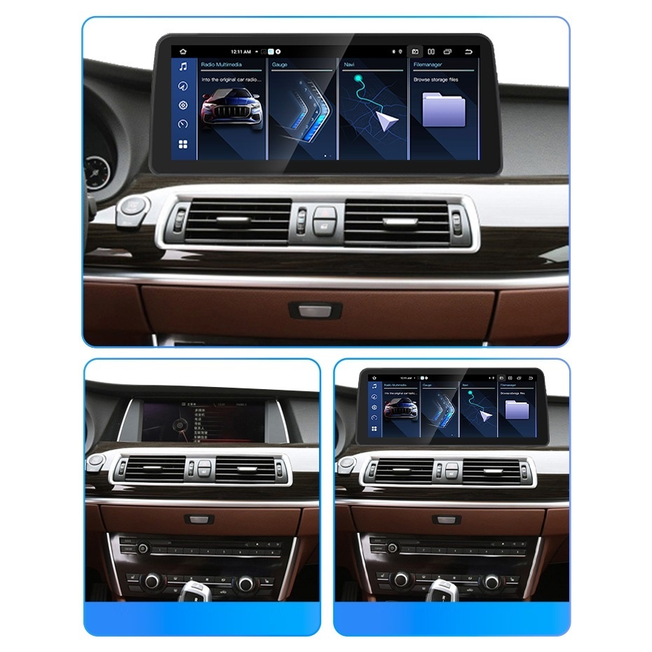 Navigatie dedicata cu Android BMW Seria 5 GT (F07) 2009 - 2012 cu navigatie CIC, 6GB RAM, Radio GPS Dual Zone, Display QLED 12.3