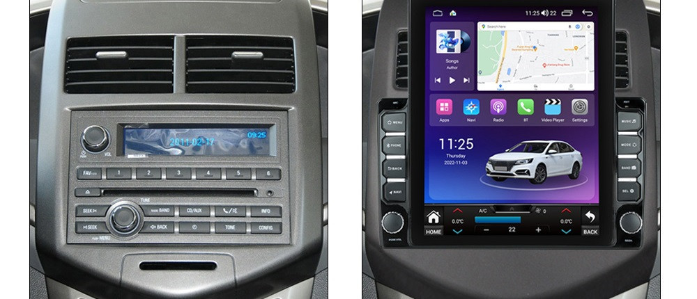 Navigatie dedicata cu Android Chevrolet Aveo 2011 - 2014, 8GB RAM, Radio GPS Dual Zone, Touchscreen IPS 9.7