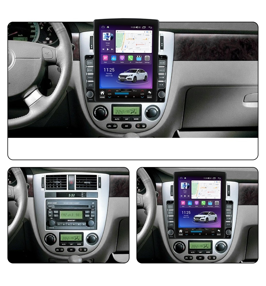 Navigatie dedicata cu Android Chevrolet Lacetti 2003 - 2010, 4GB RAM, Radio GPS Dual Zone, Touchscreen IPS 9.7