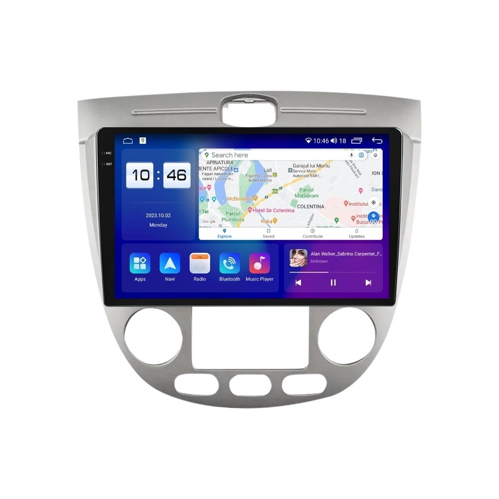 Navigatie dedicata cu Android Chevrolet Lacetti 2003 - 2010, 4GB RAM, Radio GPS Dual Zone, Display 2K QLED 9.5