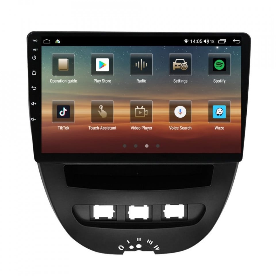 Navigatie dedicata cu Android Citroen C1 I 2005 - 2014, 4GB RAM, Radio GPS Dual Zone, Display HD QLED 10