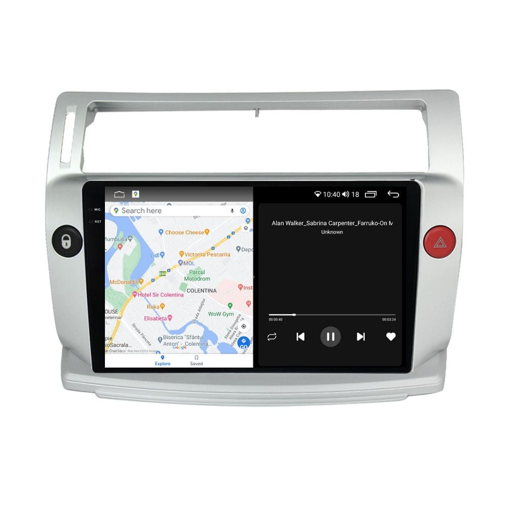 Navigatie dedicata cu Android Citroen C4 I 2004 - 2009, 4GB RAM, Radio GPS Dual Zone, Display 2K QLED 9.5