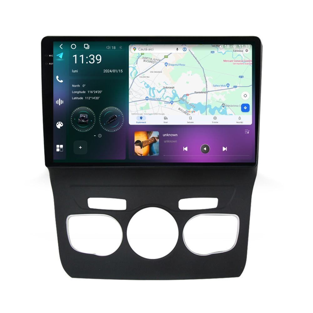 Navigatie dedicata cu Android Citroen C4 II 2009 - 2018, clima automata, 12GB RAM, Radio GPS Dual Zone, Display 2K QLED 10.36