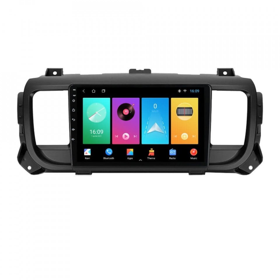 Navigatie dedicata cu Android Citroen Jumpy dupa 2016, 1GB RAM, Radio GPS Dual Zone, Display HD IPS 9