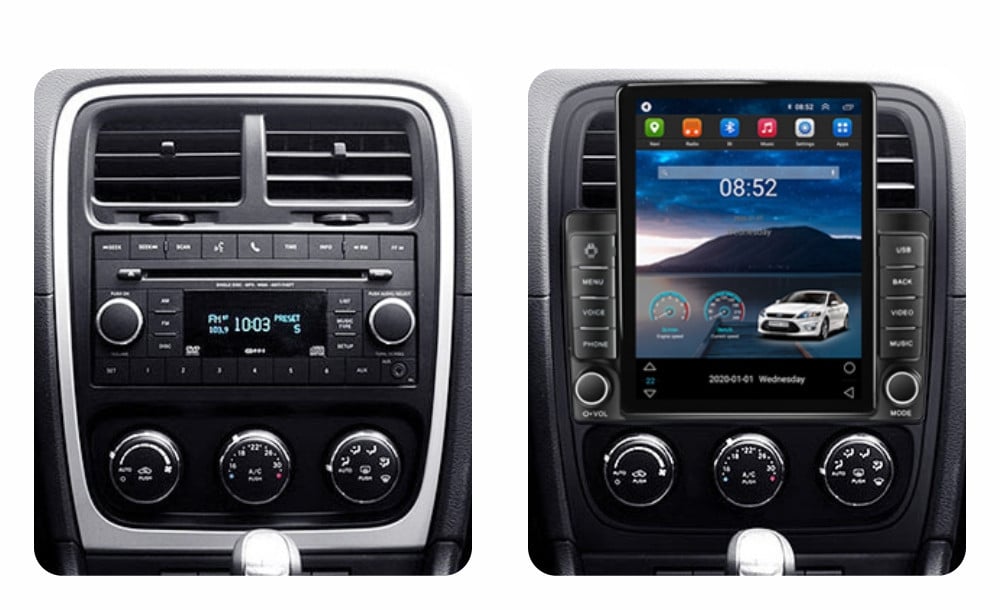 Navigatie dedicata cu Android Dodge Caliber 2010 - 2012, 1GB RAM, Radio GPS Dual Zone, Touchscreen IPS 9.7