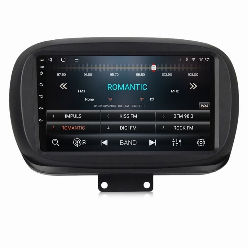 Navigatie dedicata cu Android Fiat 500X dupa 2014, 3GB RAM, Radio GPS Dual Zone, Display HD QLED 9