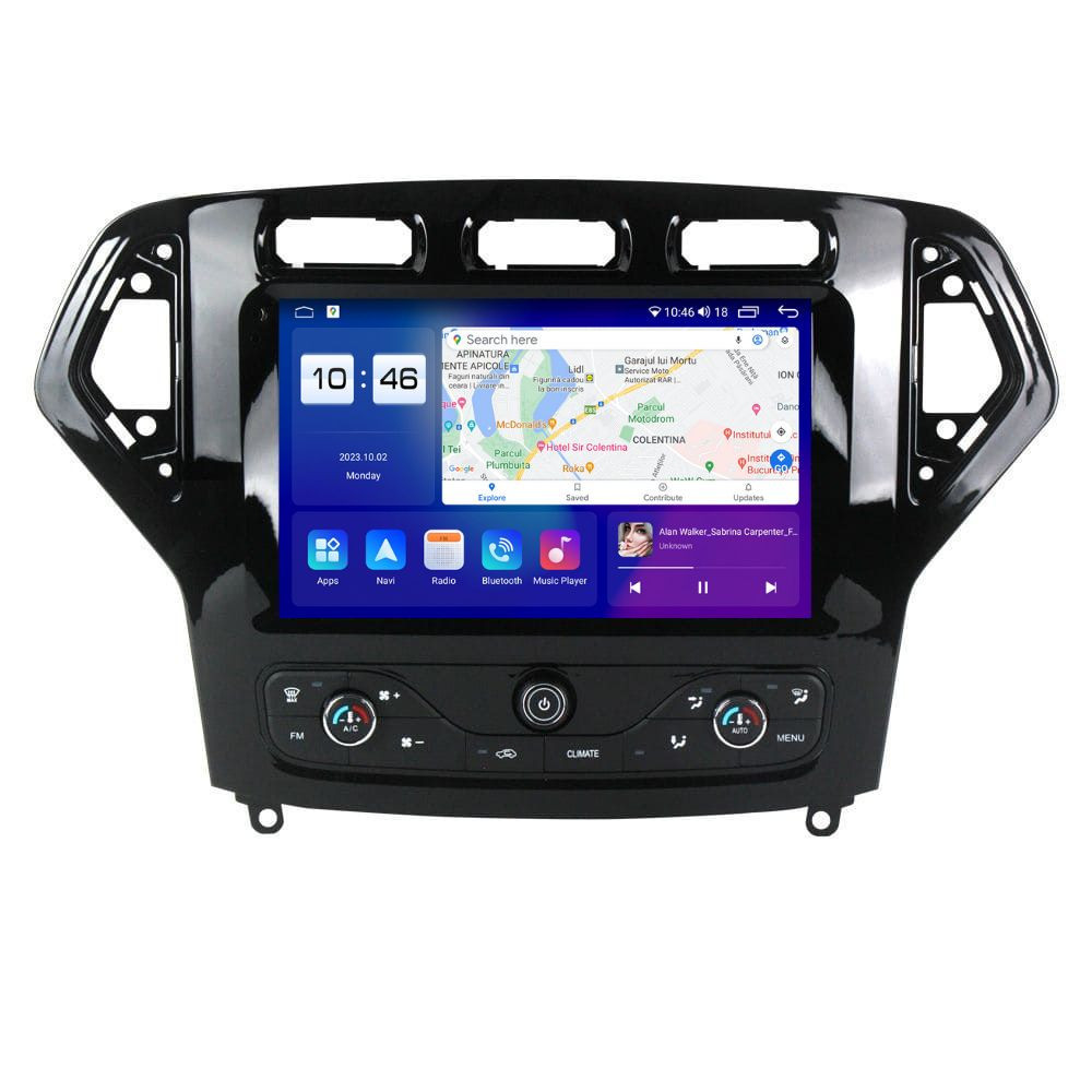 Navigatie dedicata cu Android Ford Mondeo IV 2007 - 2011 cu navigatie originala, 8GB RAM, Radio GPS Dual Zone, Display 2K QLED 9.5