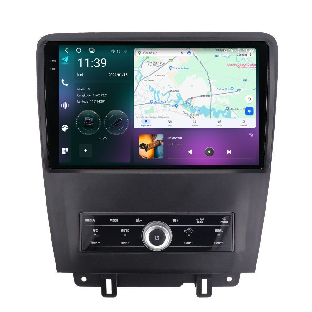 Navigatie dedicata cu Android Ford Mustang 2009 - 2014, 12GB RAM, Radio GPS Dual Zone, Display 2K QLED 10.36