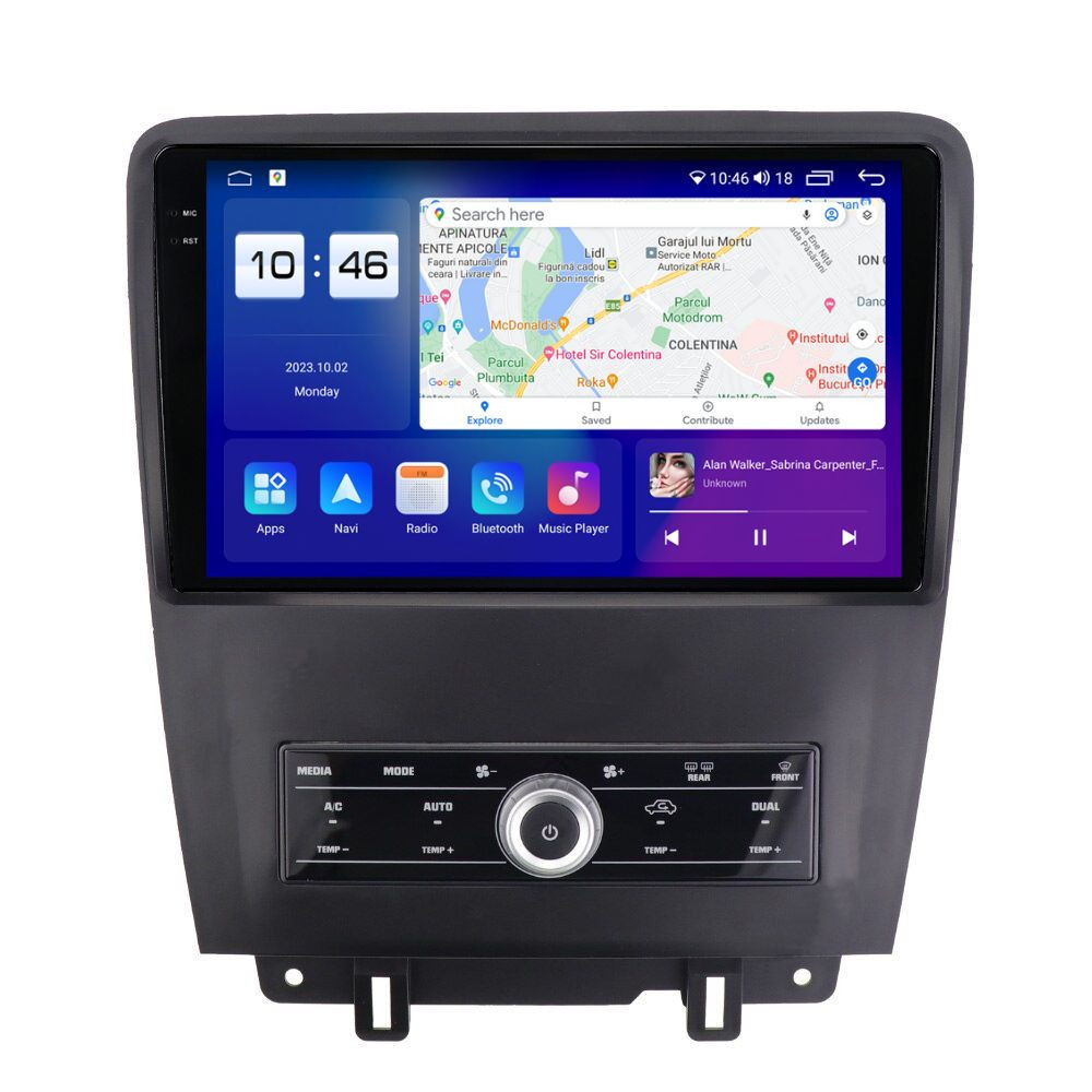 Navigatie dedicata cu Android Ford Mustang 2009 - 2014, 4GB RAM, Radio GPS Dual Zone, Display 2K QLED 10.36