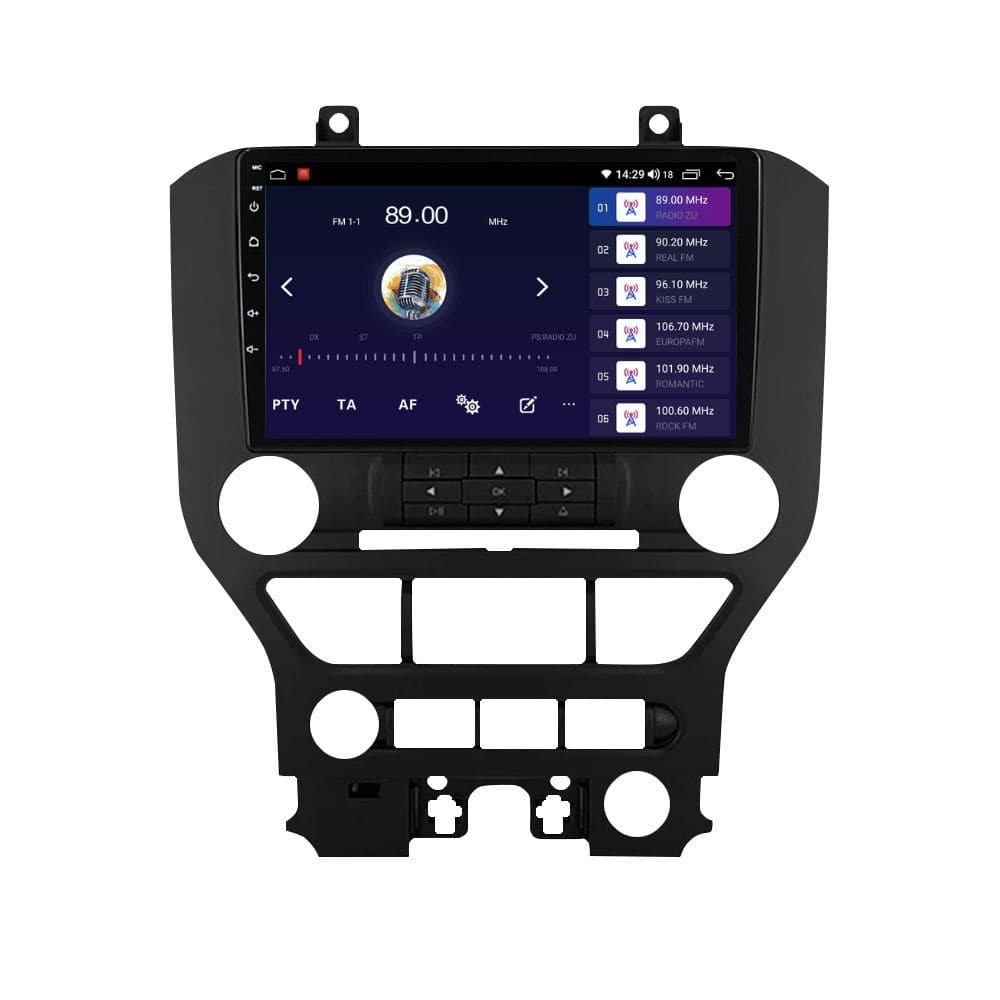 Navigatie dedicata cu Android Ford Mustang 2014 - 2021 fara navigatie originala, 2GB RAM, Radio GPS Dual Zone, Display HD QLED 9
