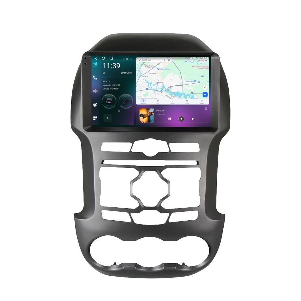 Navigatie dedicata cu Android Ford Ranger 2011 - 2015, 12GB RAM, Radio GPS Dual Zone, Display 2K QLED 9.5