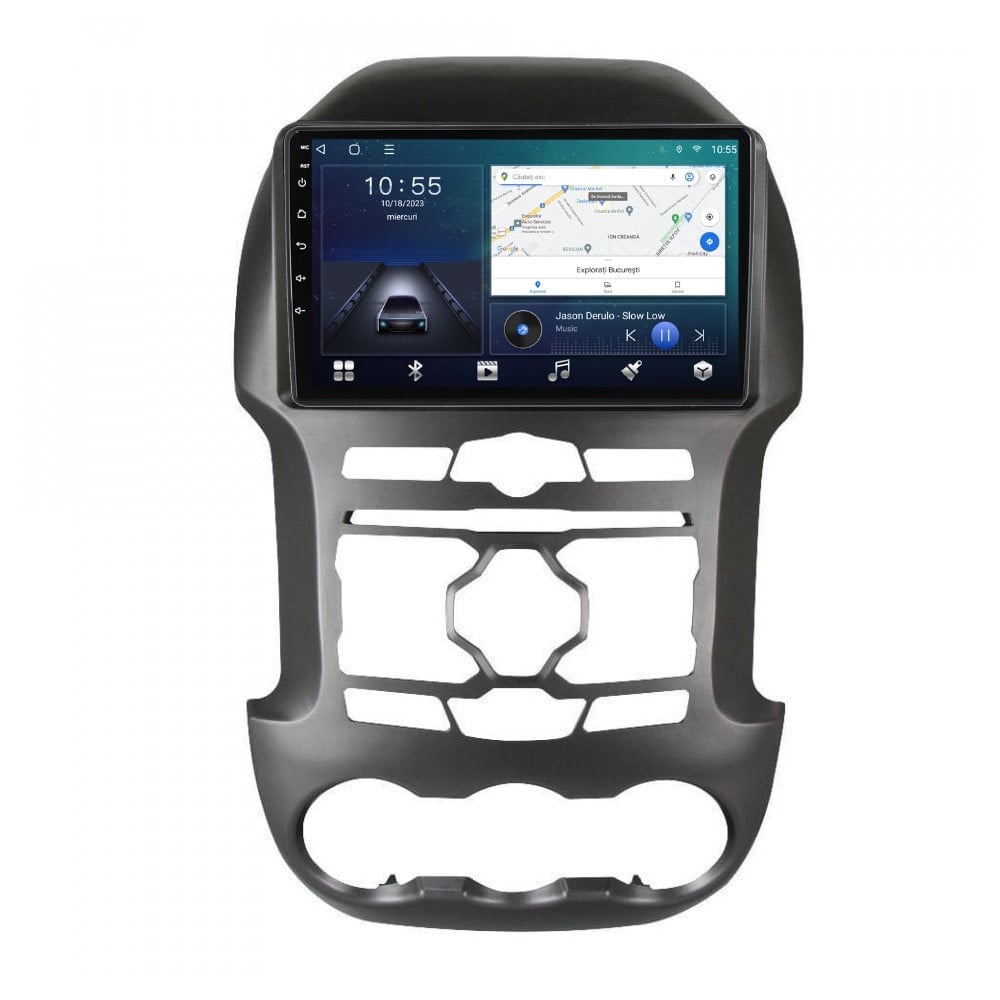 Navigatie dedicata cu Android Ford Ranger 2011 - 2015, 3GB RAM, Radio GPS Dual Zone, Display HD QLED 9